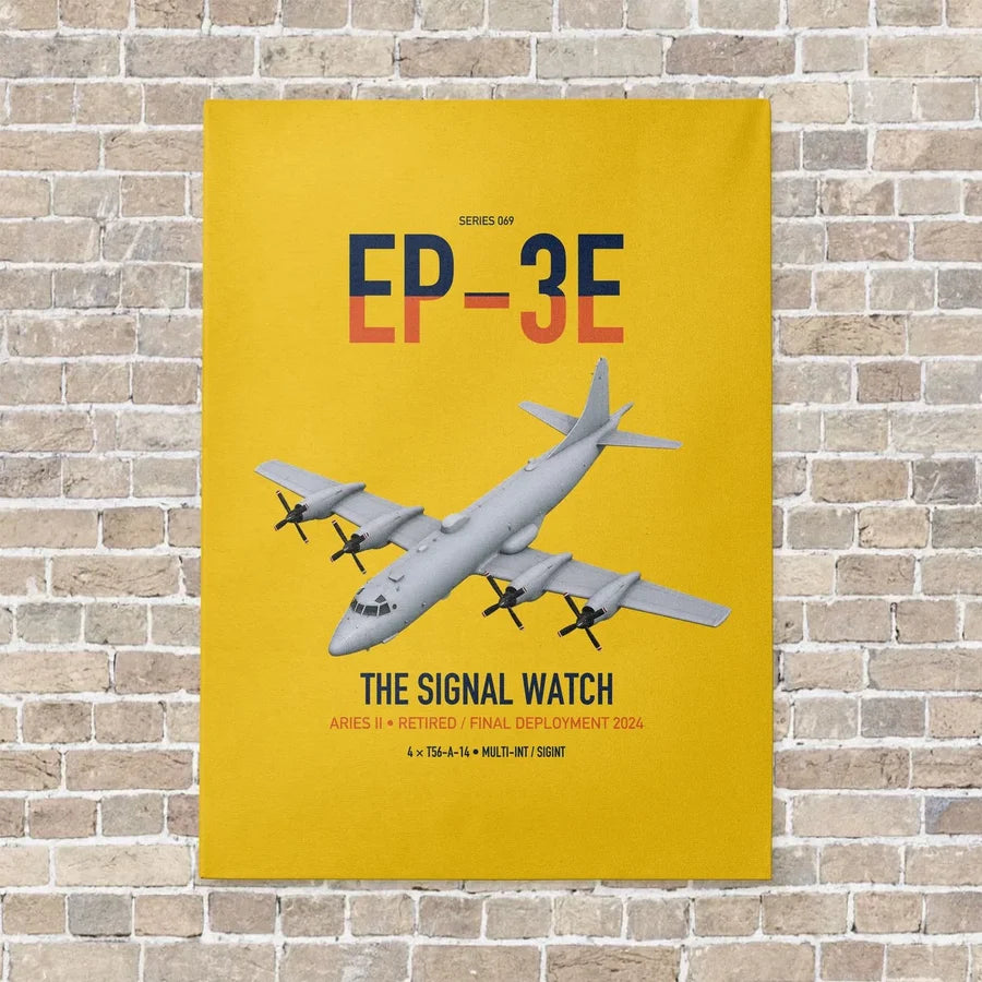 EP-3E ARIES II vertical canvas print - no frame - yellow background
