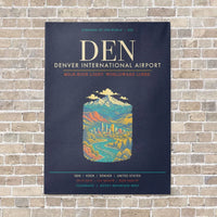 Thumbnail for Denver International Airport DEN - Canvas Framed - Navy Blue