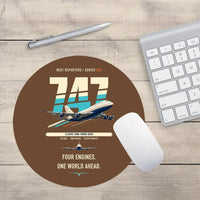Thumbnail for Boeing 747-400 design on brown round mouse pad