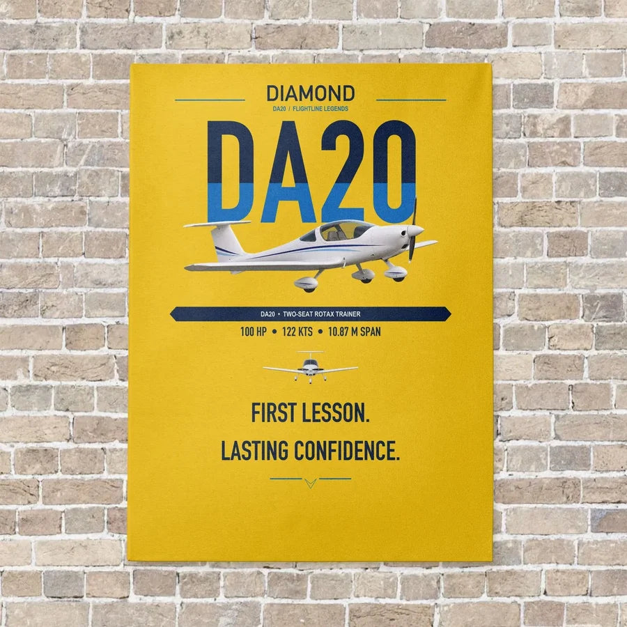 Diamond DA20 vertical canvas print - no frame - yellow background