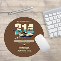 Thumbnail for Boeing 314 Clipper design on brown round mouse pad