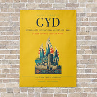 Thumbnail for Heydar Aliyev International Airport GYD — Baku vertical canvas print - no frame - yellow background
