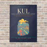 Thumbnail for Kuala Lumpur International Airport KUL - Canvas Framed - Navy Blue