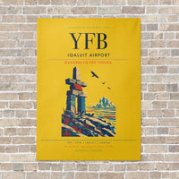 Thumbnail for Iqaluit Airport YFB vertical canvas print - no frame - yellow background