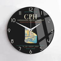 Thumbnail for Copenhagen Airport Kastrup CPH Wall-Clock No-Frame - Black