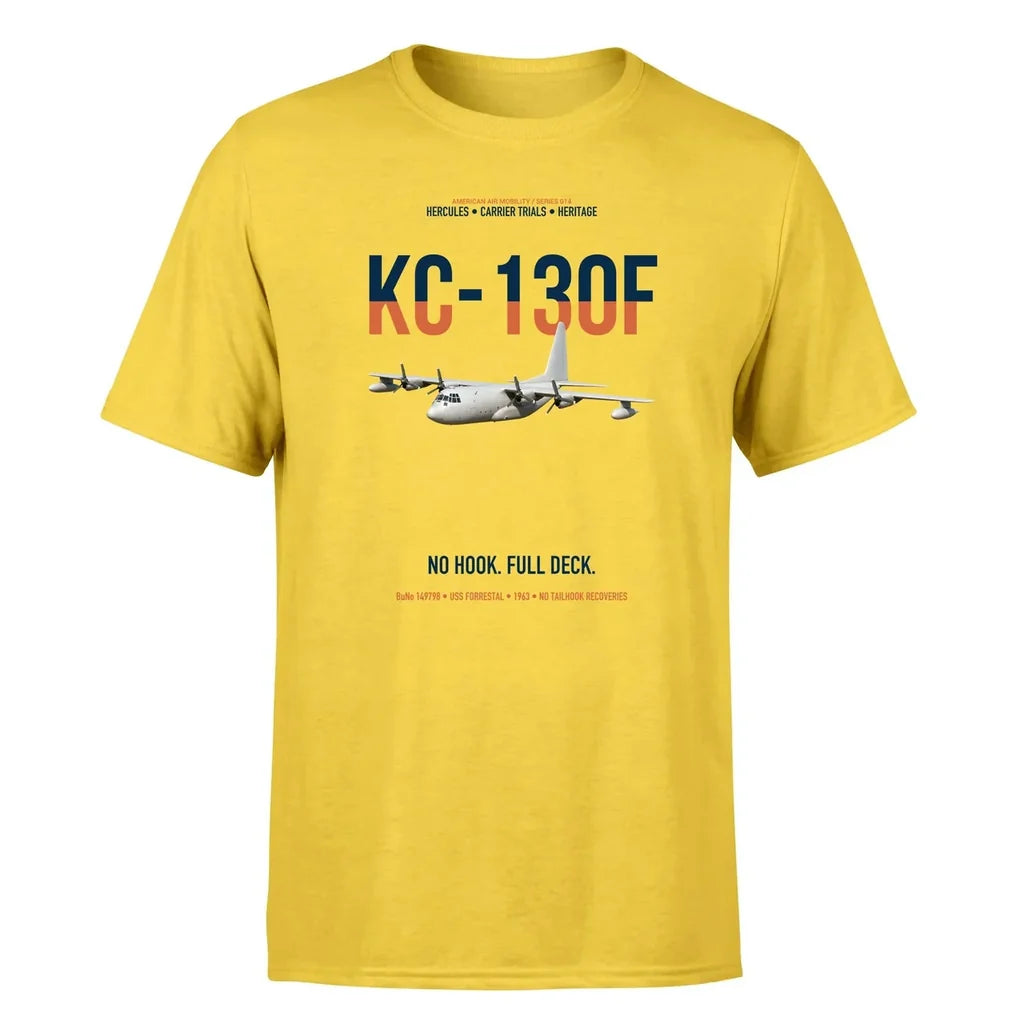 KC-130F BuNo 149798 design on yellow double-side t-shirt, single-side print