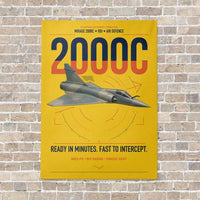 Thumbnail for Dassault Mirage 2000C RDI vertical canvas print - no frame - yellow background