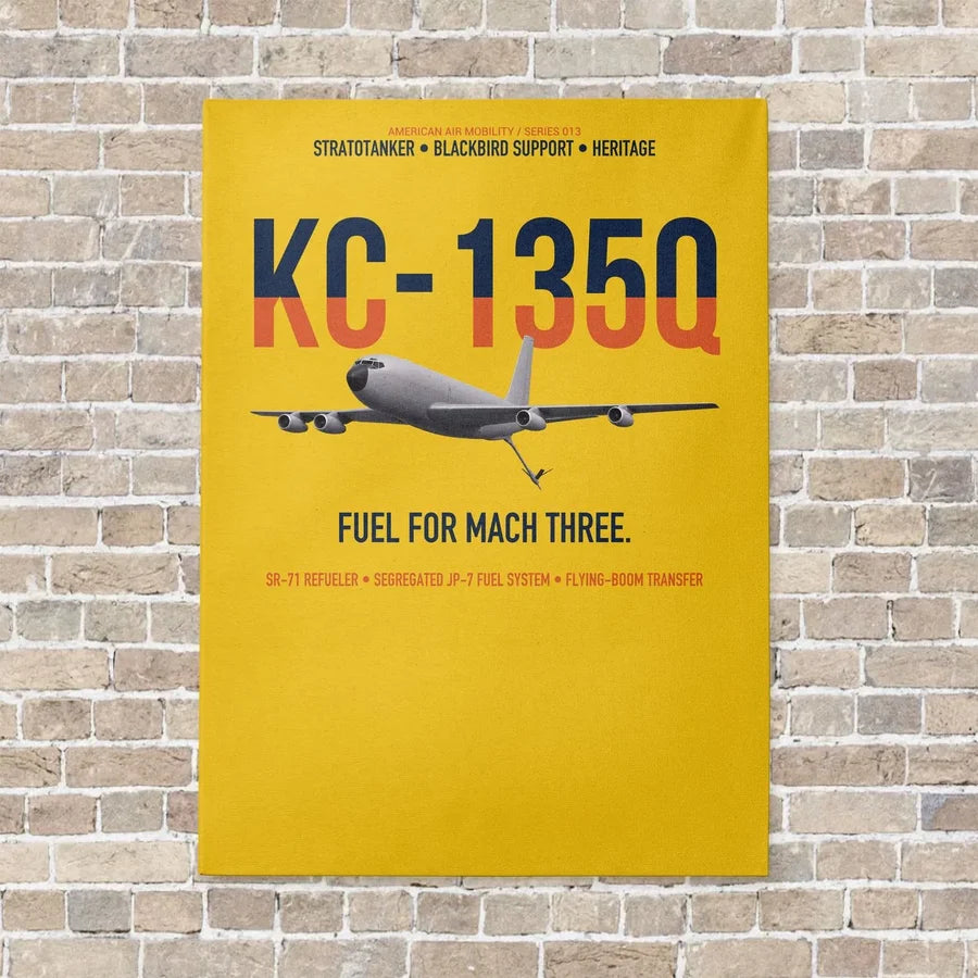 KC-135Q Blackbird Tanker vertical canvas print - no frame - yellow background