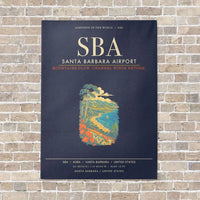 Thumbnail for Santa Barbara Airport SBA - Canvas Framed - Navy Blue