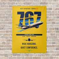 Thumbnail for Boeing 767-300ER vertical canvas print - no frame - yellow background