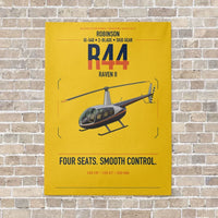 Thumbnail for Robinson R44 Raven II vertical canvas print - no frame - yellow background