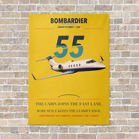 Thumbnail for Bombardier Learjet 55 vertical canvas print - no frame - yellow background