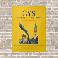 Thumbnail for Cheyenne Regional Airport CYS vertical canvas print - no frame - yellow background