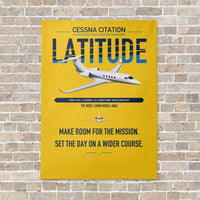 Thumbnail for Cessna Citation Latitude vertical canvas print - no frame - yellow background