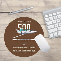Thumbnail for Cessna Citation 500 - Citation I design on brown round mouse pad