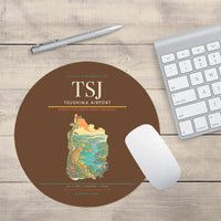 Thumbnail for Tsushima Airport (TSJ) design on brown round mouse pad