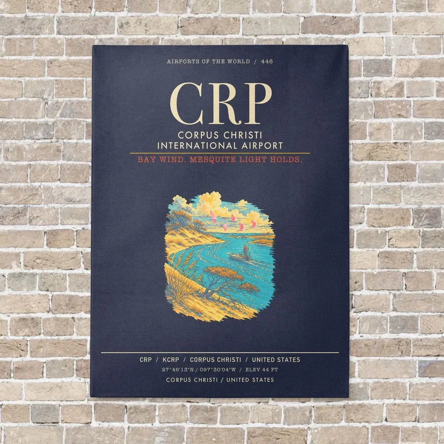 Corpus Christi International Airport CRP - Canvas Framed - Navy Blue