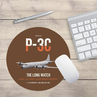 Thumbnail for P-3C Orion design on brown round mouse pad