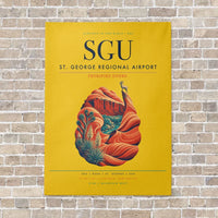 Thumbnail for St. George Regional Airport SGU vertical canvas print - no frame - yellow background