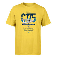 Thumbnail for Cessna 175 Skylark design on yellow t-shirt, single-side print