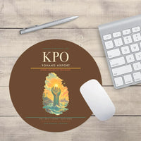 Thumbnail for Pohang Airport (KPO) design on brown round mouse pad