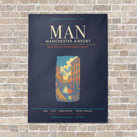 Thumbnail for Manchester Airport MAN - Canvas Framed - Navy Blue