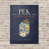 Thumbnail for Beijing Capital International Airport PEK - Canvas Framed - Navy Blue