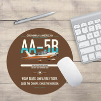 Thumbnail for Grumman American AA-5B Tiger design on brown round mouse pad