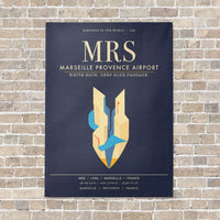 Thumbnail for Marseille Provence Airport MRS - Canvas Framed - Navy Blue