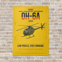 Thumbnail for Hughes OH-6A Cayuse vertical canvas print - no frame - yellow background