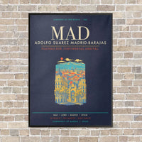 Thumbnail for Adolfo Suarez Madrid-Barajas Airport MAD - Canvas Framed - Navy Blue