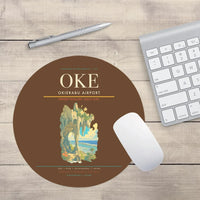 Thumbnail for Okierabu Airport (OKE) design on brown round mouse pad