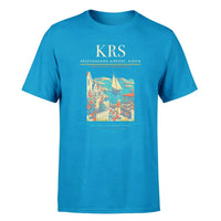 Thumbnail for Kristiansand Airport, Kjevik (KRS) T-Shirt single-side front print in Turquoise | kristiansand-airport-kjevik-krs-double-side-t-shirt