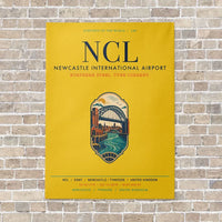 Thumbnail for Newcastle International Airport NCL vertical canvas print - no frame - yellow background