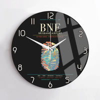 Thumbnail for Brisbane Airport BNE Wall-Clock No-Frame - Black