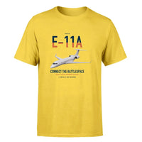 Thumbnail for E-11A BACN design on yellow double-side t-shirt, single-side print