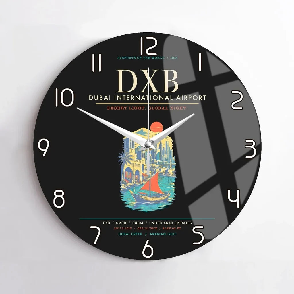 Dubai International Airport DXB Wall-Clock No-Frame - Black