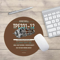 Thumbnail for TPE331-12 design on brown round mouse pad