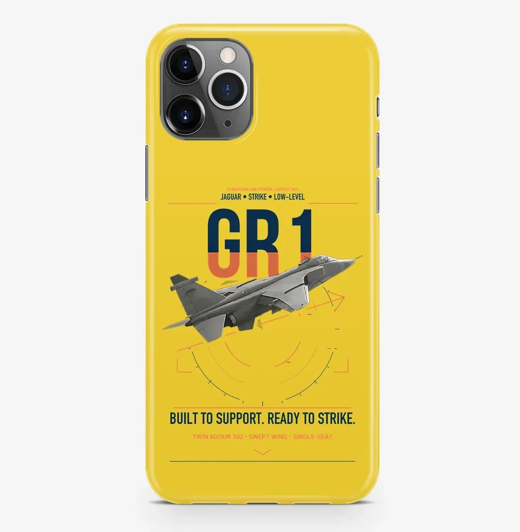 SEPECAT Jaguar GR1 design on yellow magsafe iphone case, for iPhone Pro Max
