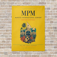 Thumbnail for Maputo International Airport MPM vertical canvas print - no frame - yellow background