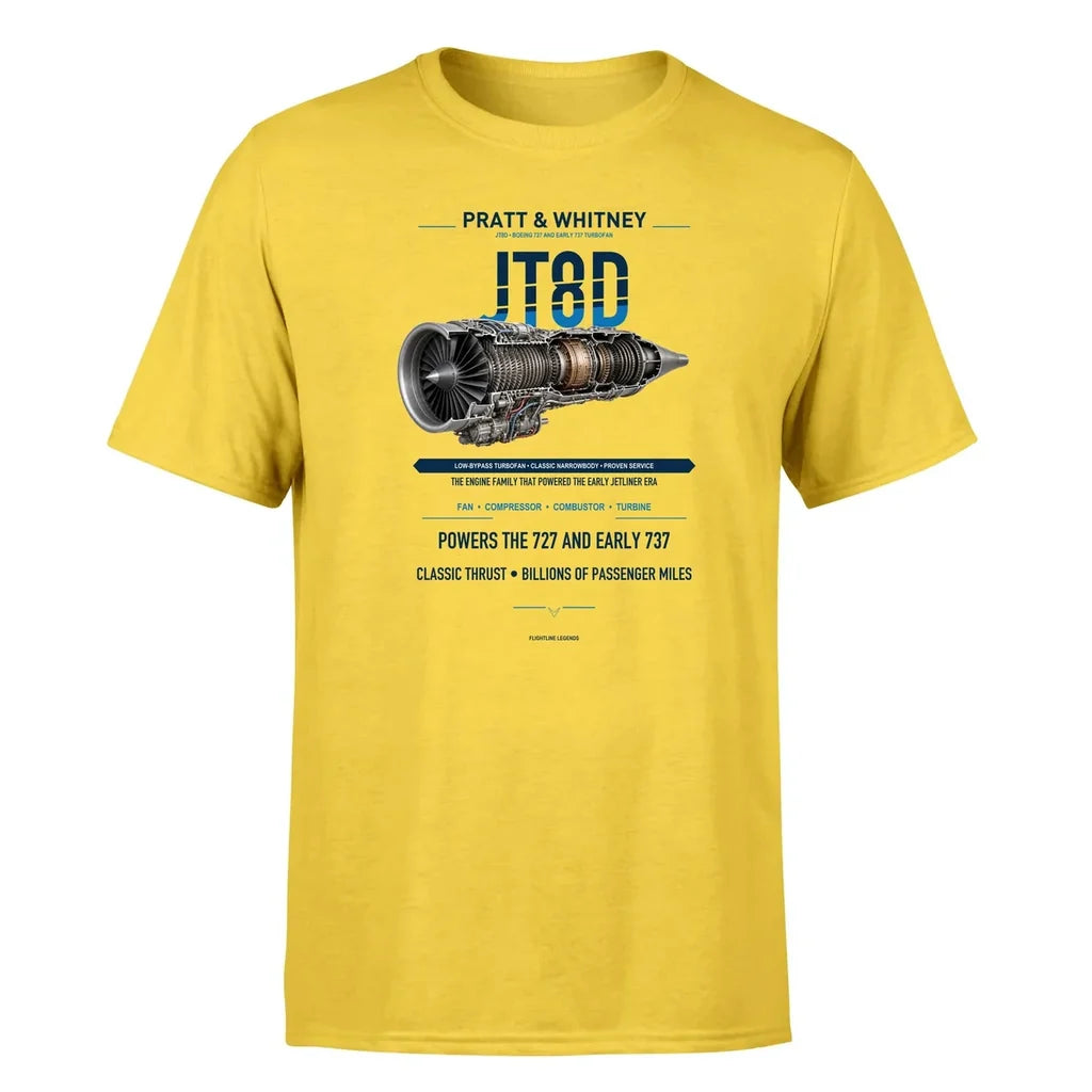 JT8D design on yellow single side