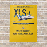 Thumbnail for Cessna Citation XLSPlus vertical canvas print - no frame - yellow background