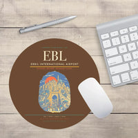 Thumbnail for Erbil International Airport (EBL) design on brown round mouse pad