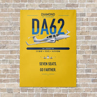 Thumbnail for Diamond DA62 vertical canvas print - no frame - yellow background