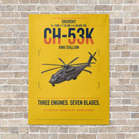 Thumbnail for Sikorsky CH-53K King Stallion vertical canvas print - no frame - yellow background