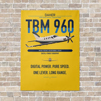 Thumbnail for Daher TBM 960 vertical canvas print - no frame - yellow background
