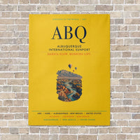 Thumbnail for Albuquerque International Sunport ABQ vertical canvas print - no frame - yellow background