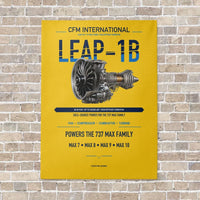 Thumbnail for CFM LEAP-1B vertical canvas print - no frame - yellow background