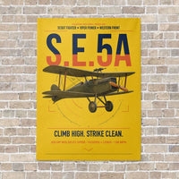 Thumbnail for Royal Aircraft Factory S.E.5a vertical canvas print - no frame - yellow background
