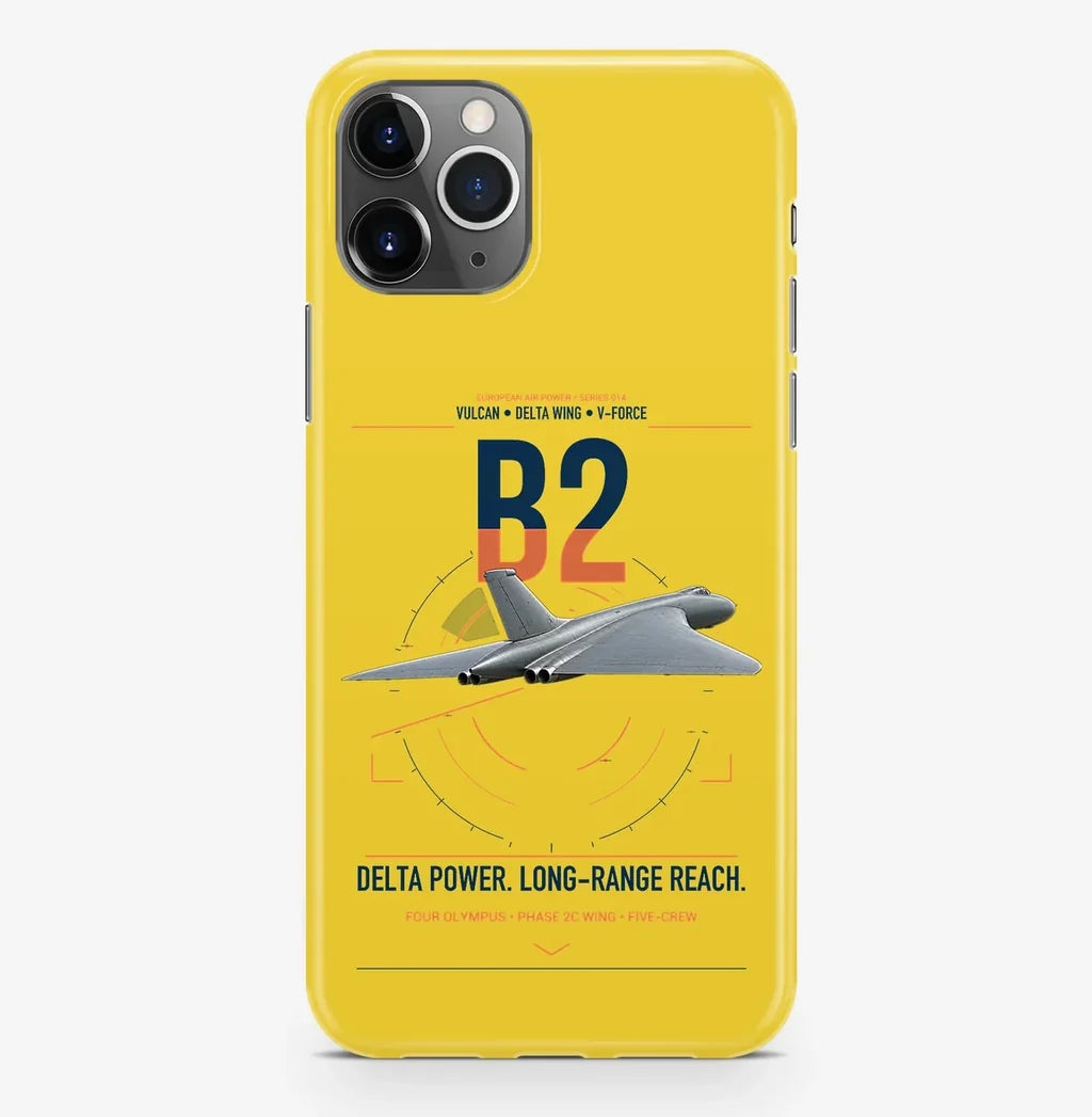 Avro Vulcan B2 design on yellow magsafe iphone case, for iPhone Pro Max